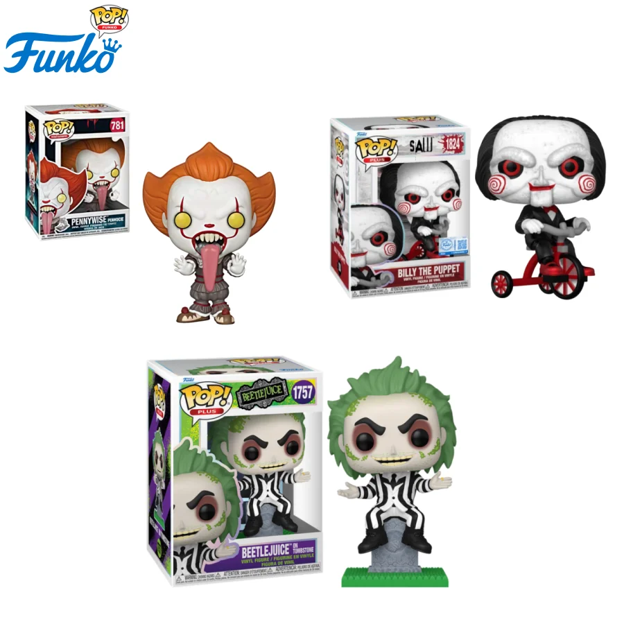 Funko Pop películas de terror y suspenso IT/Sierra/Beetlejuice Chaplin figuras periféricas juguete para niños regalo adornos coleccionables
