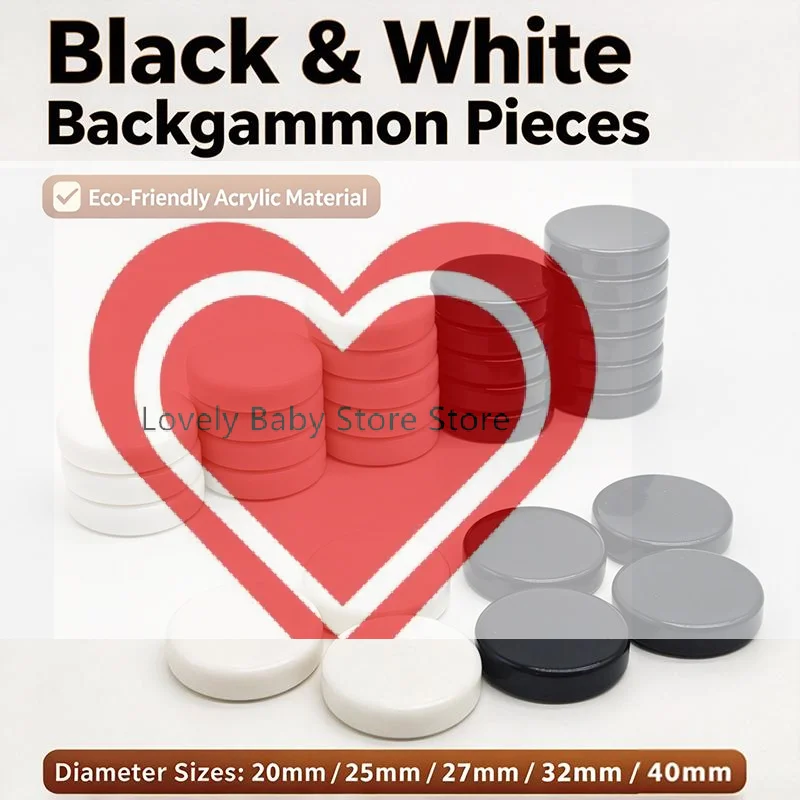【BS】15 Pcs Backgammon Draughts Acrylic Round Multi Color Western Chess Checkers For Home Table Games