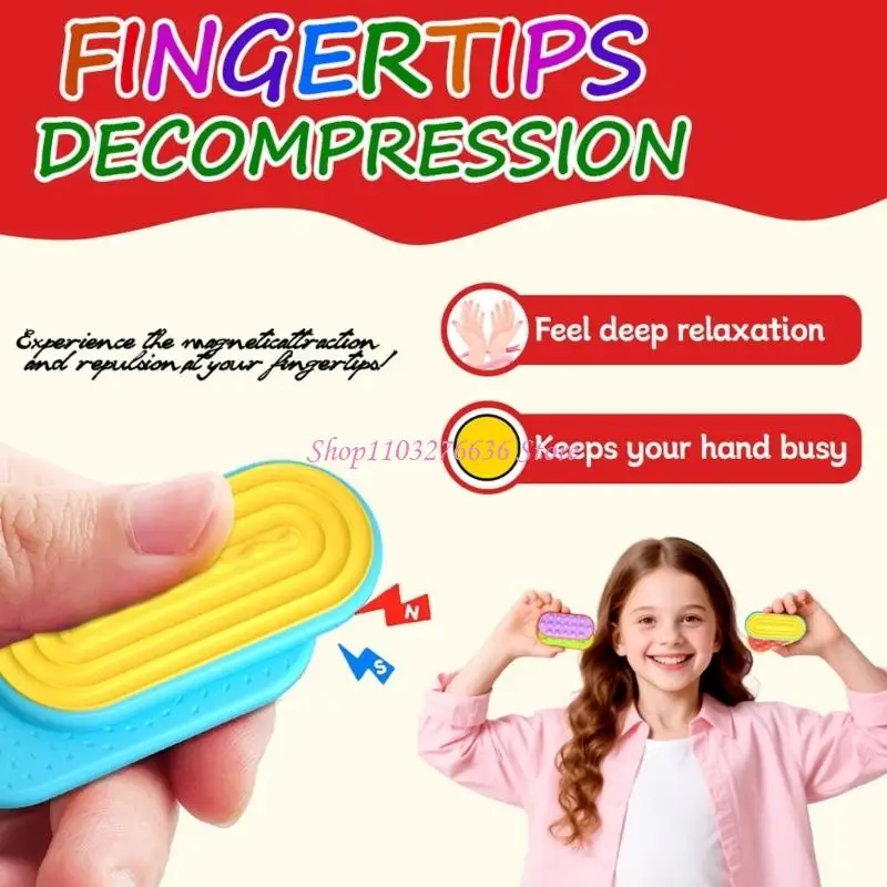 R6FD Silicone Sensory Magnet Sliders Collectable Toy Encourages Imaginative Play and Motor Skills Development