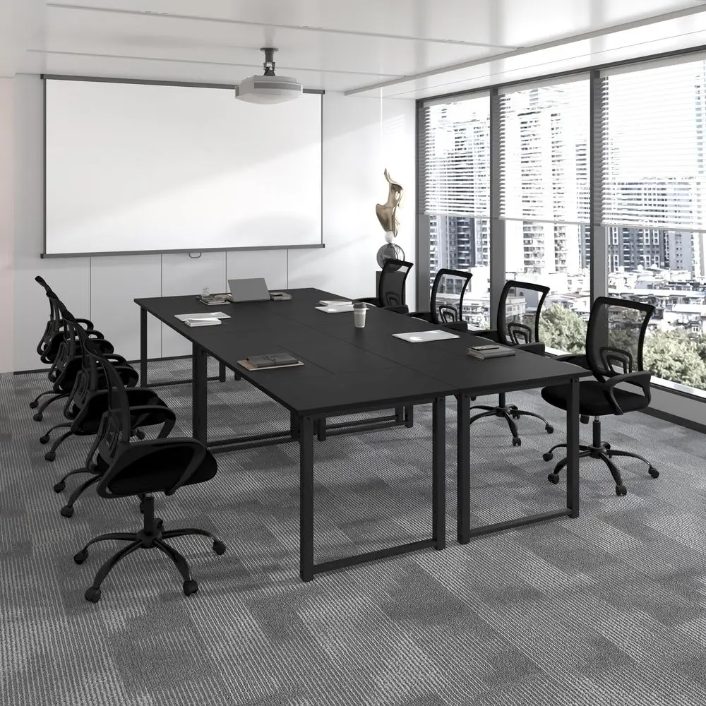 

12FT Conference Table, Modern Large Meeting Table Office Desks for 16 Person, Long Rectangle Table with Sturdy Metal Frame, 4PC