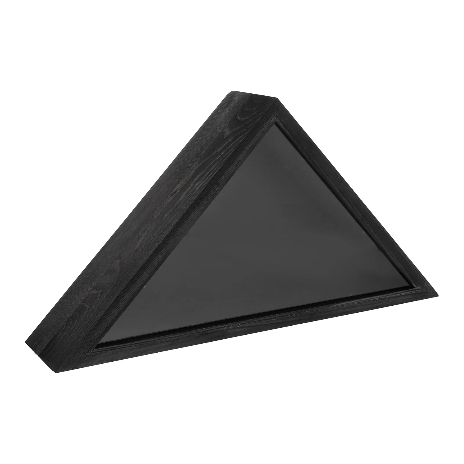 

Wooden Storage Box Patriotic Triangular Wall Mount Display Case Container Black Rustic Country Style Decor Living Room Bedroom