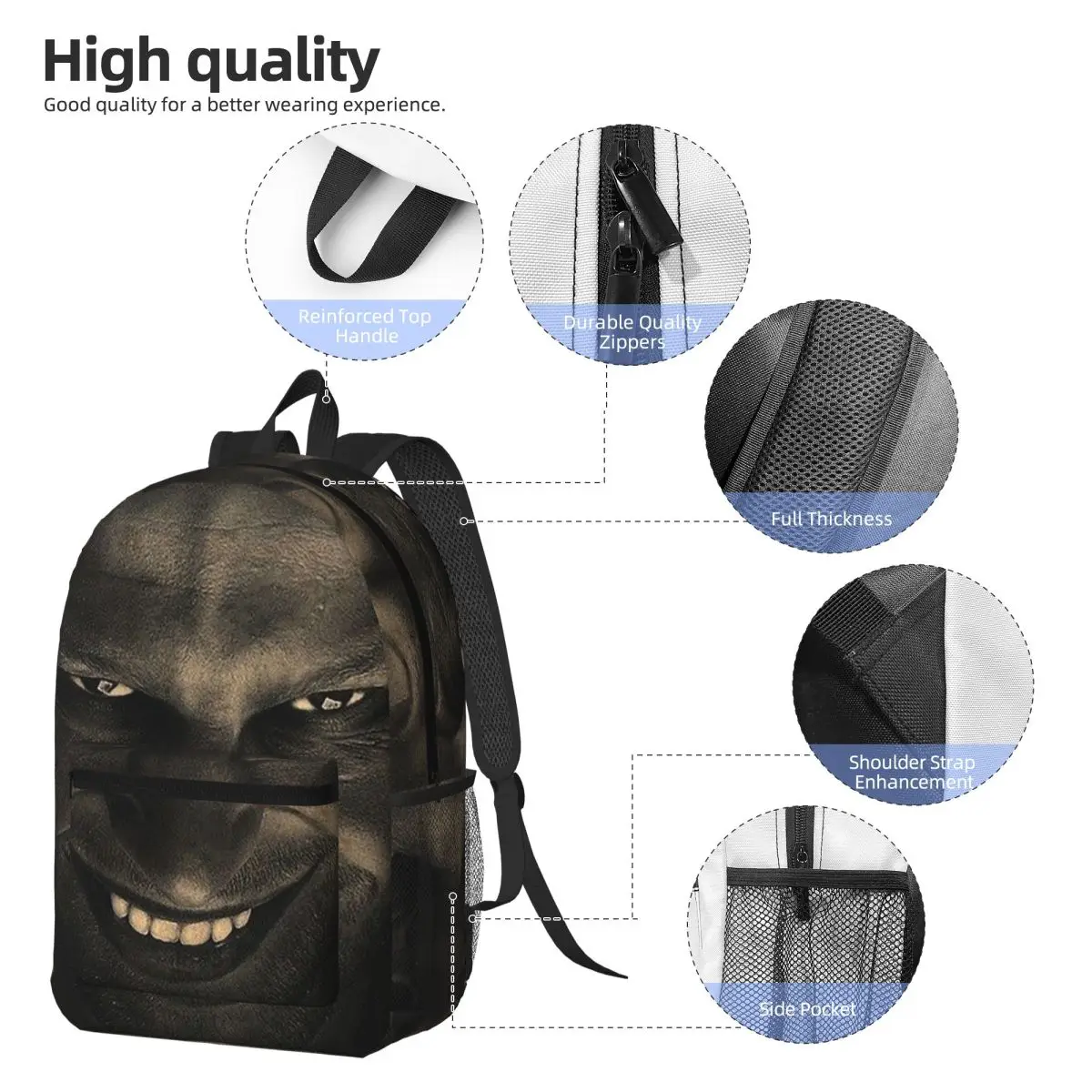 Aphex Twin Electronic Music Artist Producer Backpack Daypack Large Capacity Kids BookBag School Bag Shoulder Bags for Men Women
