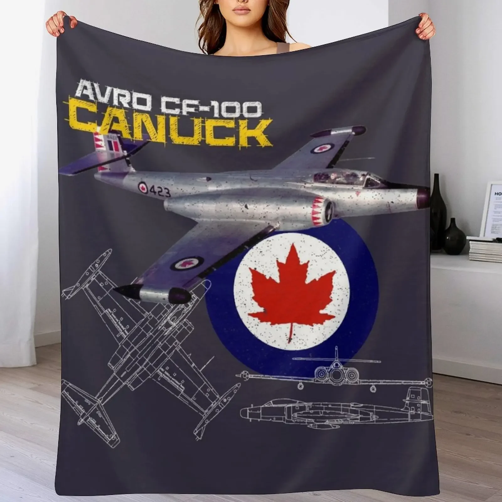 Canadian Avro CF-100 Canuck Throw Blanket For Sofa Thin Soft Big Blankets