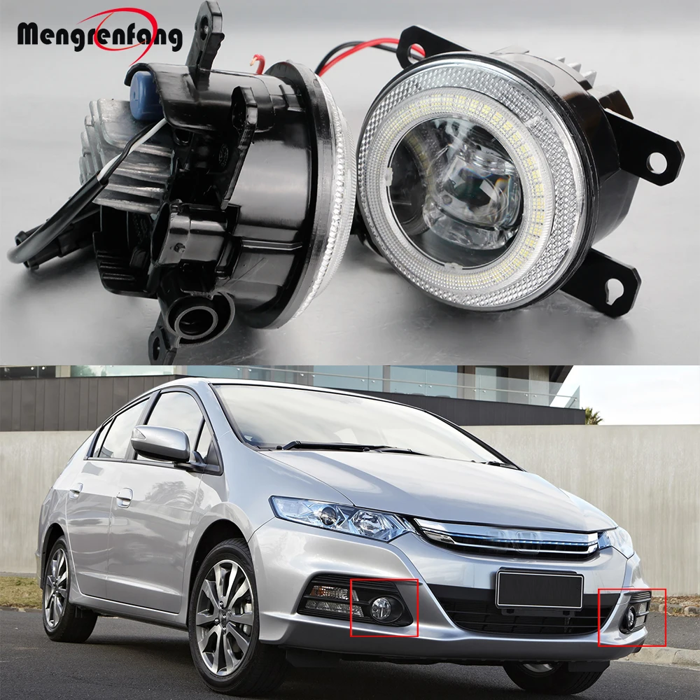 2IN1 Car Angel Eye LED Fog Light DRL 30W H11 Adjustable Fog Daytime Running Lamp For Honda Insight 2010 2011 2012 2013 2014