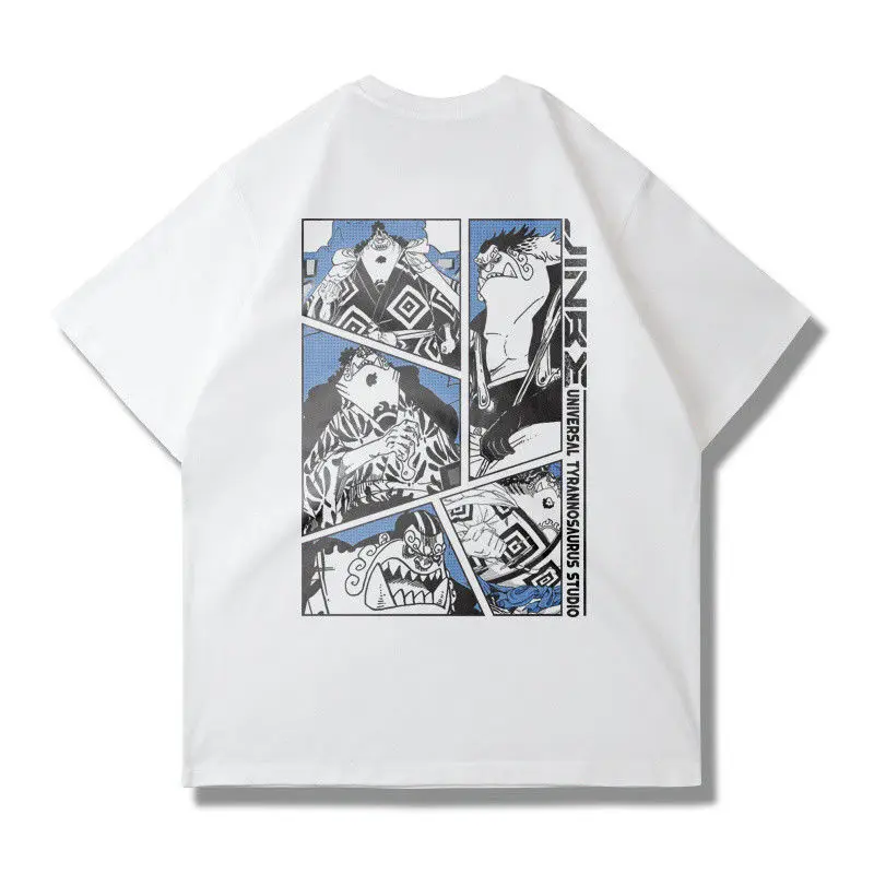 Japońskie Anime ONE PIECE ONE PIECE Bawełniana Koszulka z Krótkim Rękawem z Nadrukiem Letnia Koreańska Wersja Męska Luźna Koszulka Top Tide