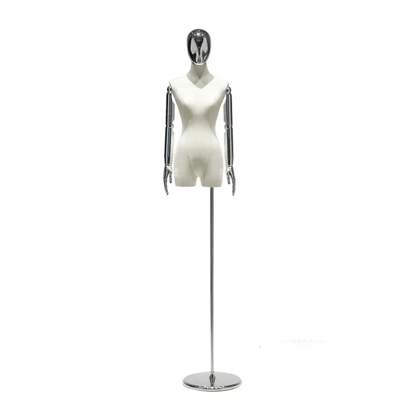 Clothing Store Mannequins for Women's Clothing Electroplating hand head Model Stand Props Female Mannequin Dummy Display Stand Z