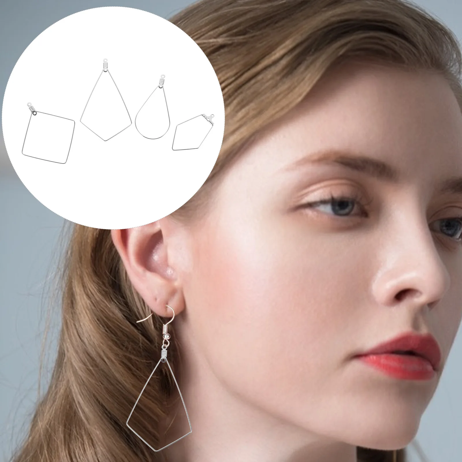 

24pcs Silver Earring Hoops Set Jewelry Making DIY Beading Charms Stainless Steel Round Open Earrings Parts for Bracelets