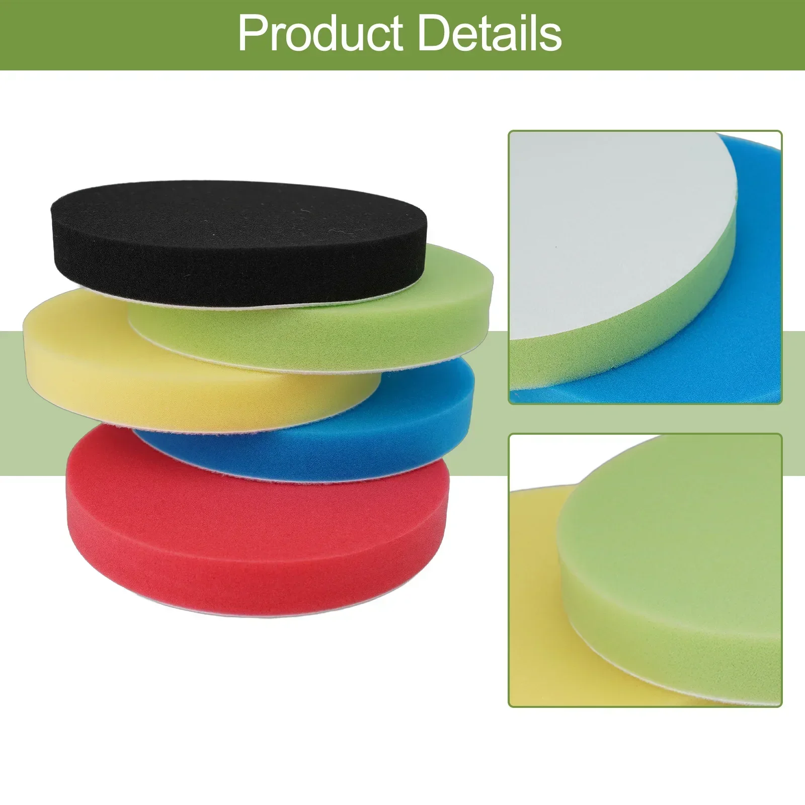 5 Pcs 7 Inch 180mm Car Round Flat Polishing Wheel Foam Polishing Sanding Pad Disc Foam Abrasive Pad Polisher For Rotary Tools
