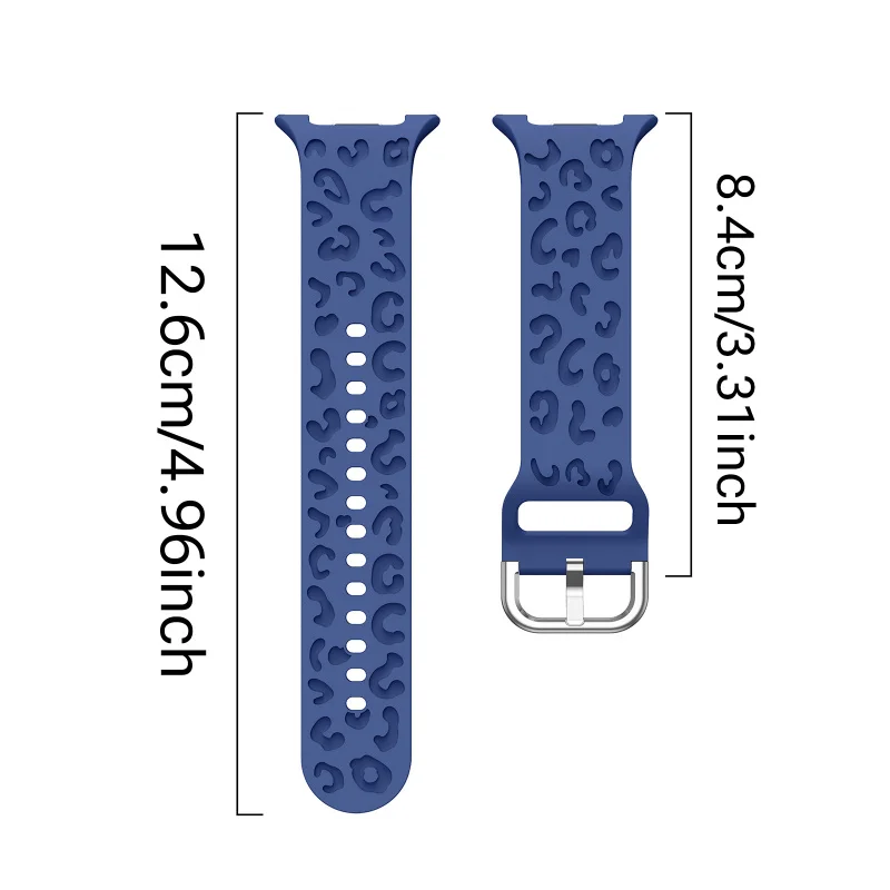 Silicone Watch Strap For Samsung Galaxy Watch 8/9 40mm 44mm Leopard Engraved Sport Replacement WristBand 8 Classic 46mm Casual