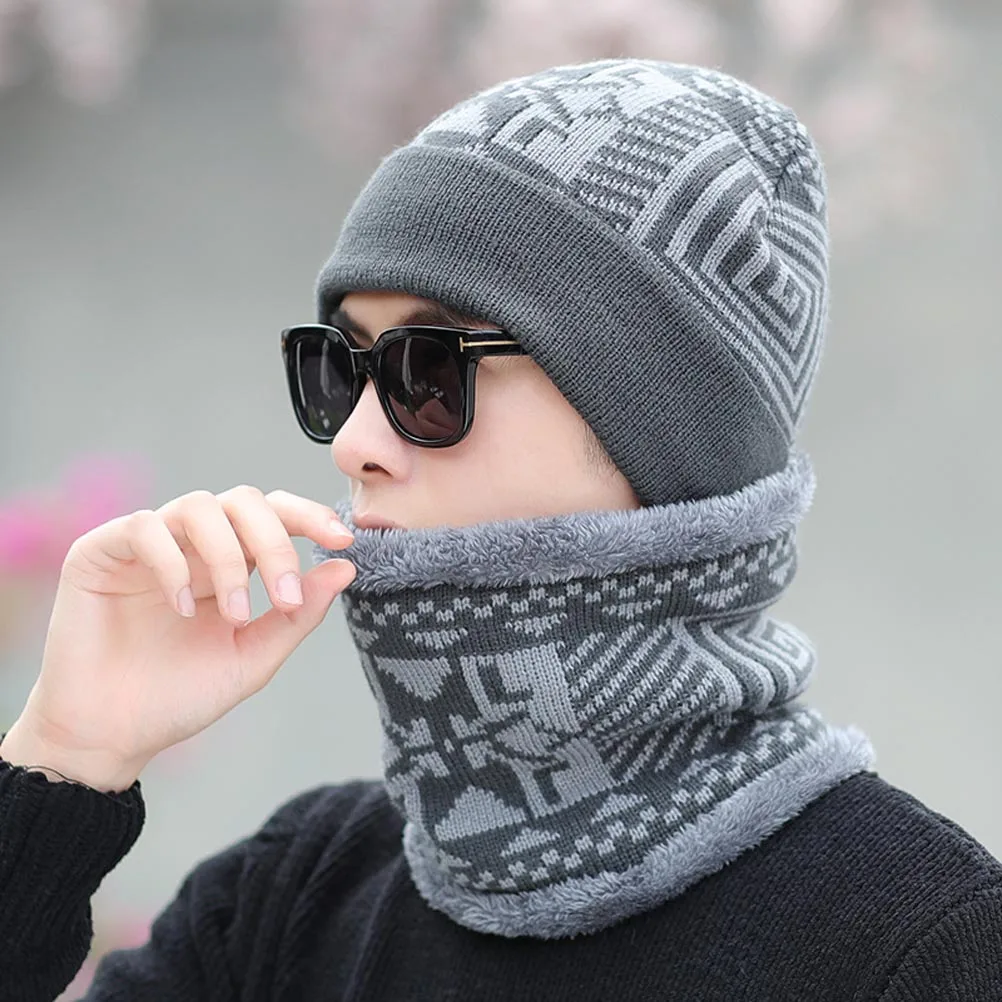 

1pc Knitted Scarf Hat Set Winter Neck Warmer Warm Cap Neck Outdoor Skiing Cycling Hiking for Men Women