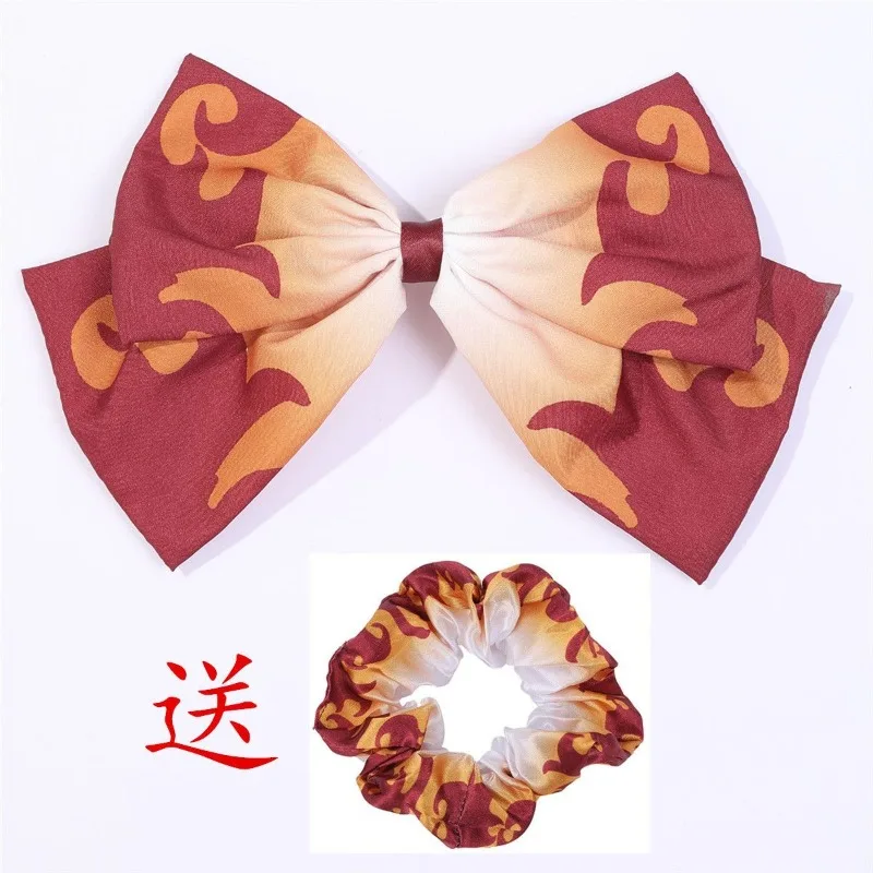 Anime Cosplay Bow Hair Clips Accessories Shinobu Nezuko Tanjirou Headwear for Women Girls - view 2