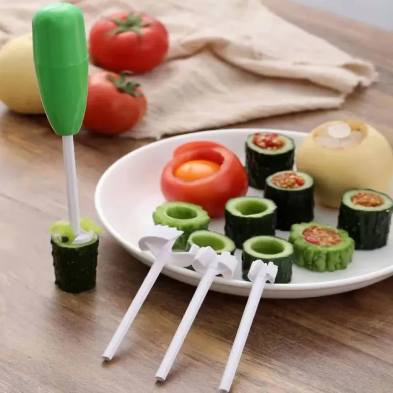 4Pcs/set Zucchini And Eggplant Corer Vegetable Spiral Cutter Digging Device Stuffed for Vegetable Fruit Corer Tools Spiralizer