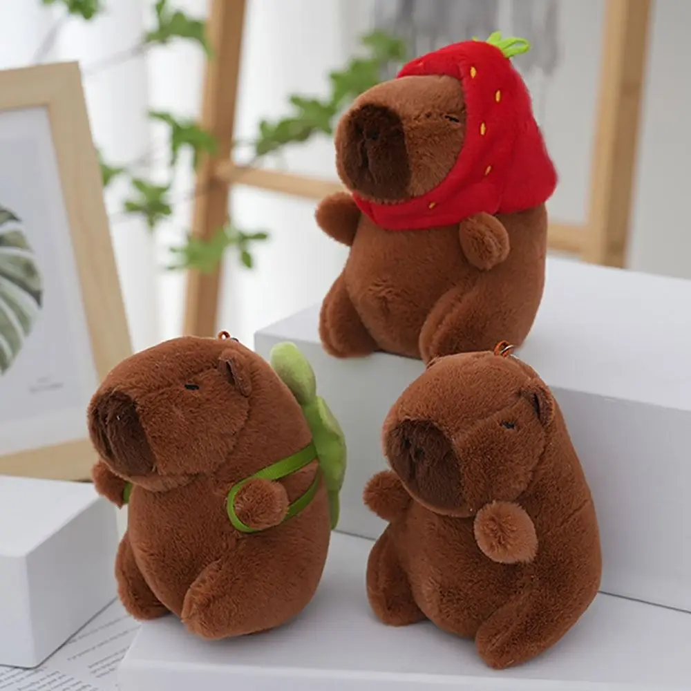 Multicolor Plush Capybara Keychain Cartoon Capybara Cute Toy Simulation Capybara Pendant Accessories Stuffed Animals