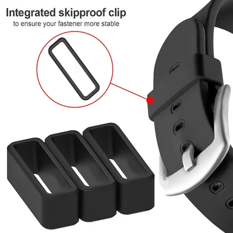 Silicone Fastener Ring Rubber Ring Watch Strap Loop Replacement Watchband Keeper Security Holder Retainer Smartwatch Accessories