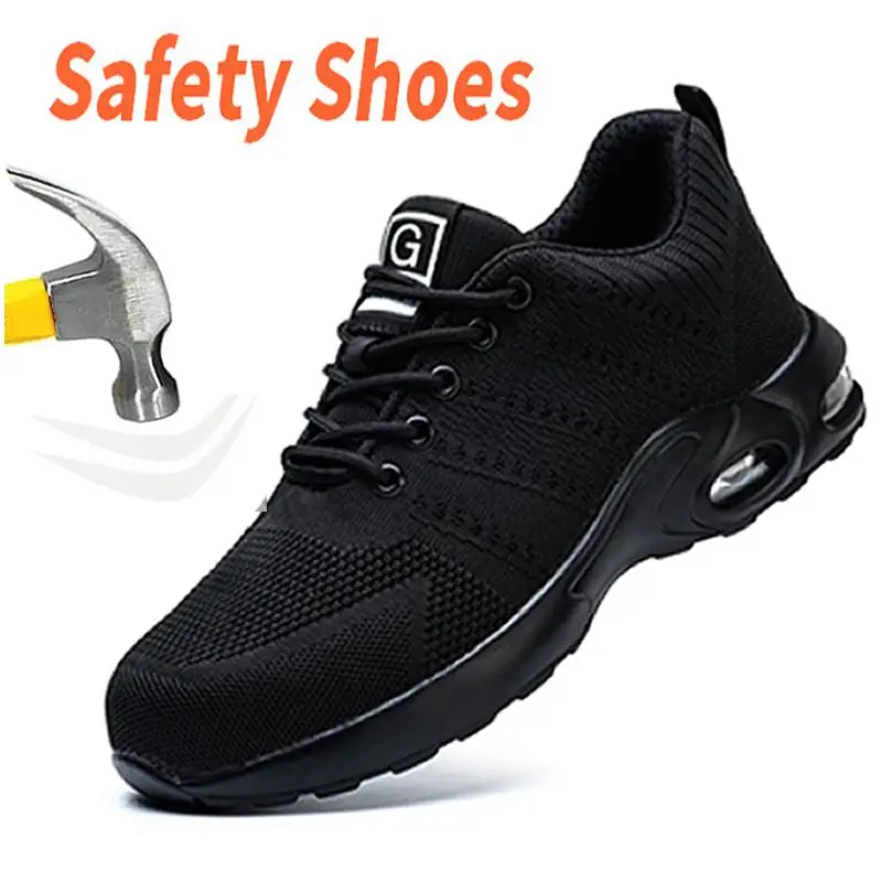 

Safety shoes work shoes steel toe men puncture-protective work boots indestructible safety lightweight