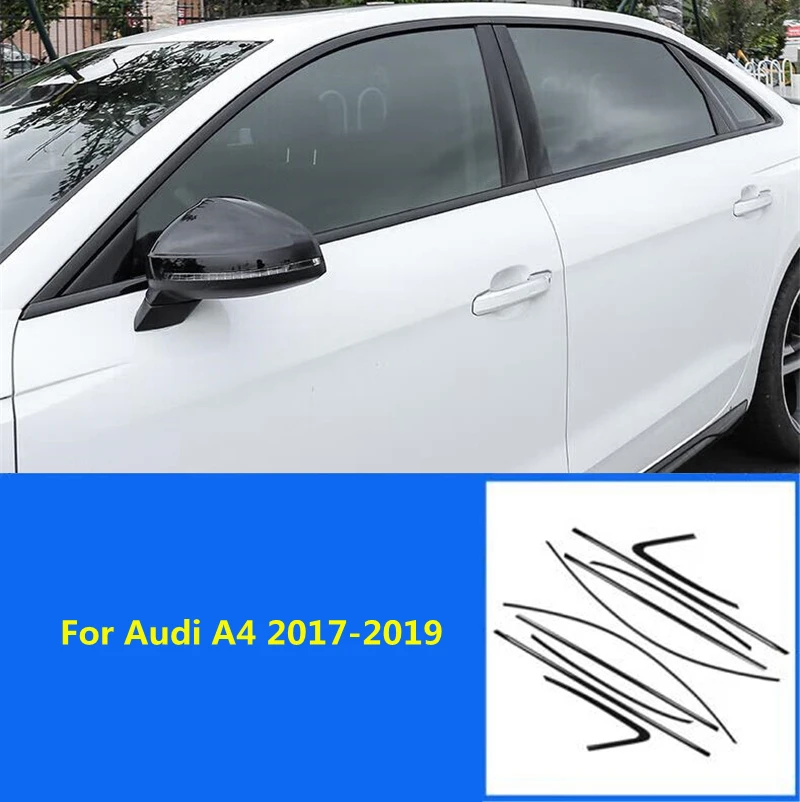 

Защитная пленка для стайлинга автомобиля, аксессуары для украшения, внешняя наклейка, подходит для Audi A4 b9 2017-2019, накладка на окно, накладка на стекло, полоса