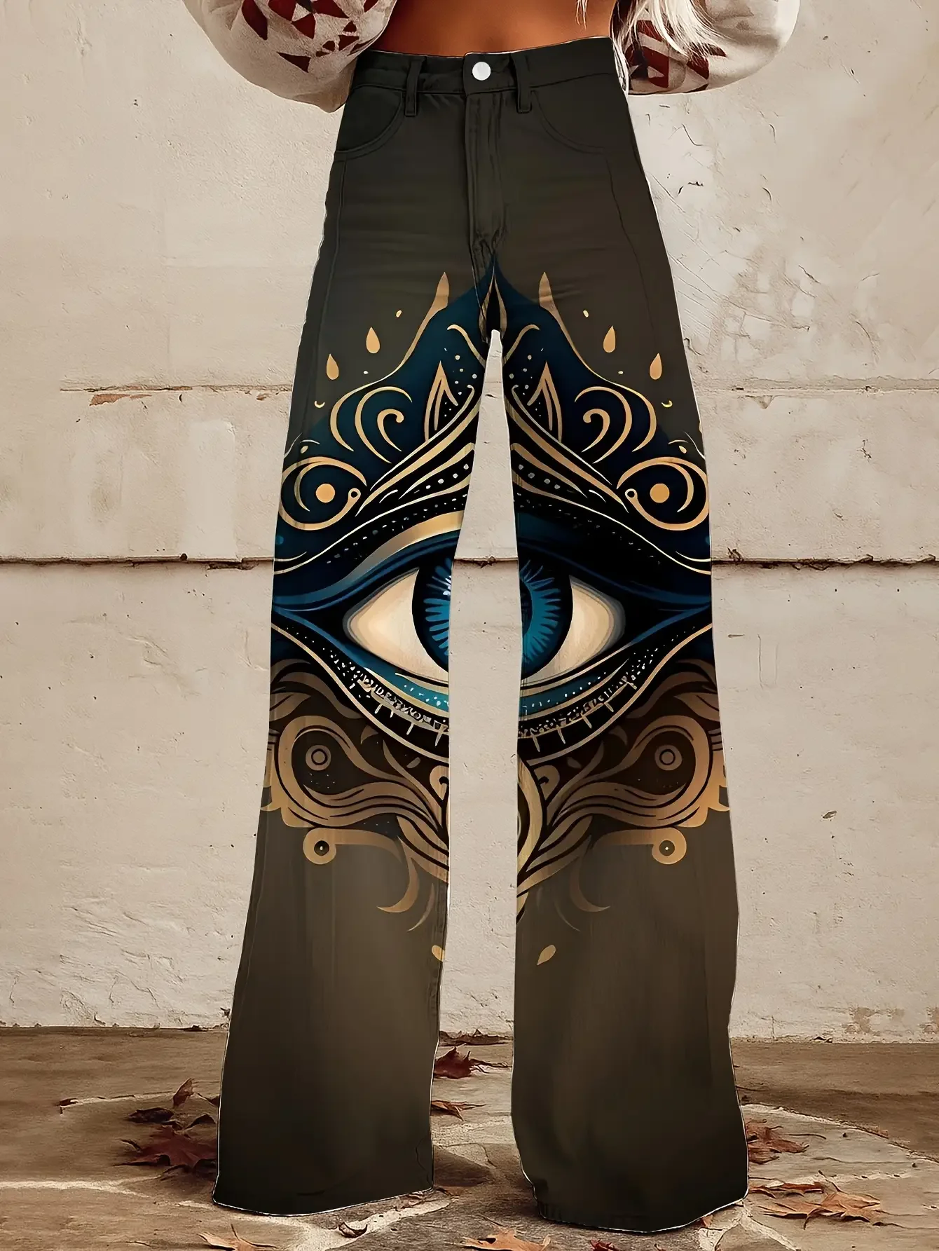 Ladies' straight leg wide leg pants, spring and autumn loose European and American pants