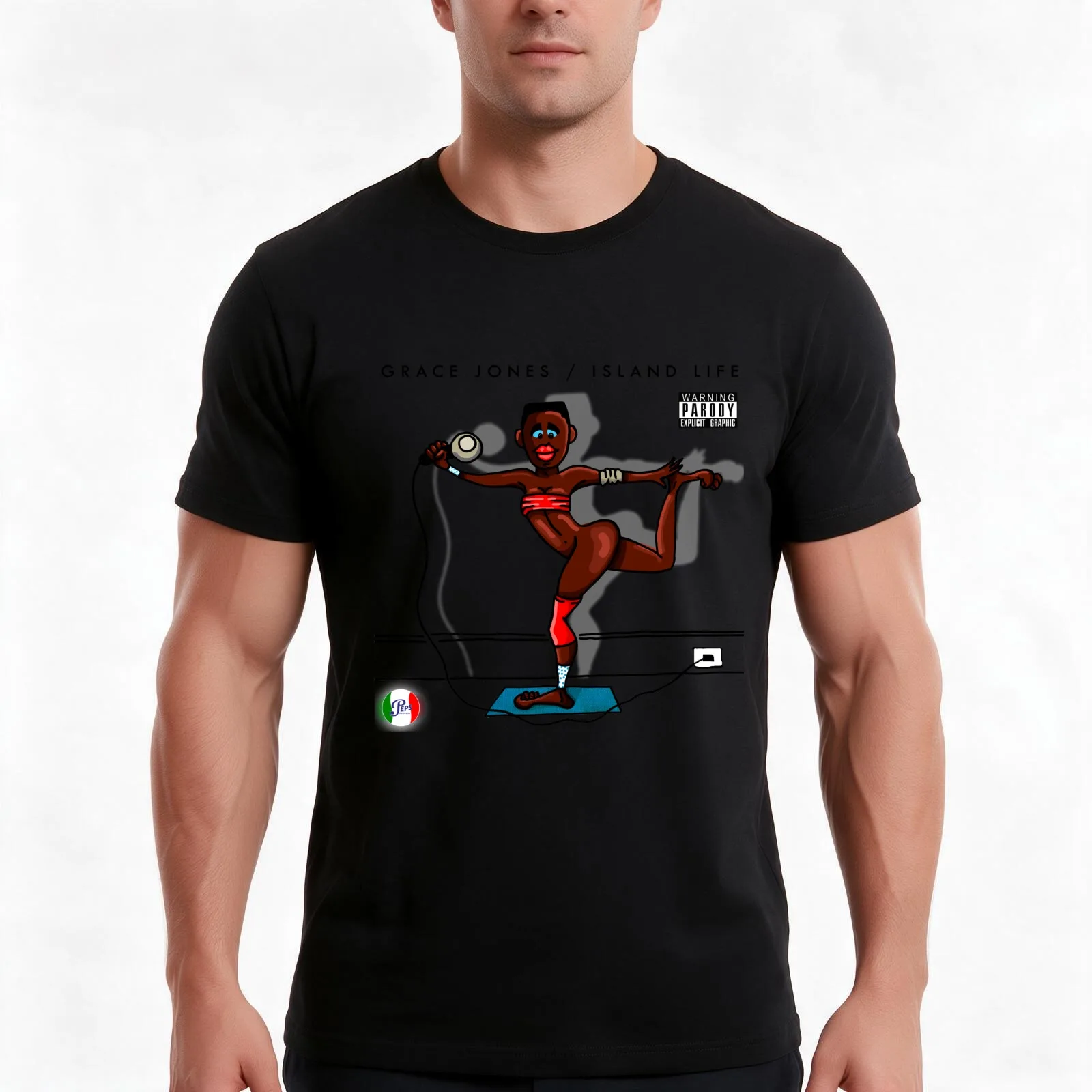 Grace Jones - Island Life Parody T-Shirt, Summer Casual Cotton Tee, Oversized Streetwear Tops, Vintage Graphic Print
