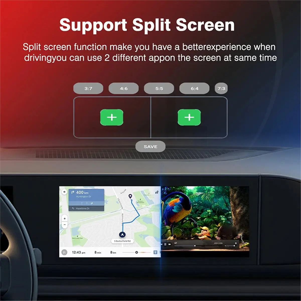 Stable- For Android 13 CarPlay LED Box Wireless Android Auto 4GLTE GPS for YouTube Netflix for MG ZS EV MARVEL R MAXUS 4GB+64GB