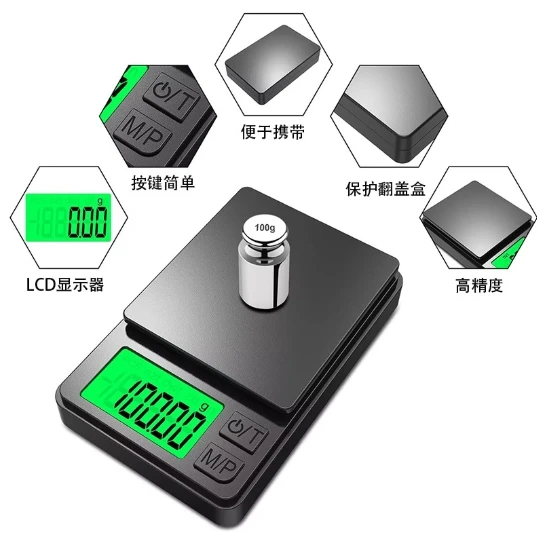 Stable Accurate 1kg/0.01g Jewelry Scale Portable Mini Digital Weighing Scale Precious Metal Measuring Tool