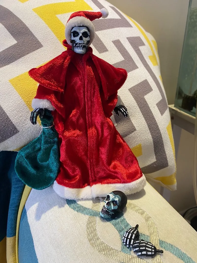 Klassische Musik Rock Punk Band Fiend Skeleton Weihnachten Santa Claus Stil Neca Action Figur Modell Spielzeug Original Sammeln