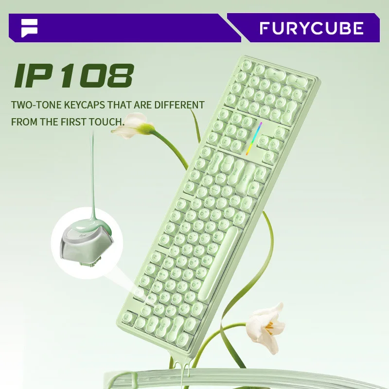 Three-mode wireless bluetooth mechanical feel keyboard e-sports office high-value wired keyboard
