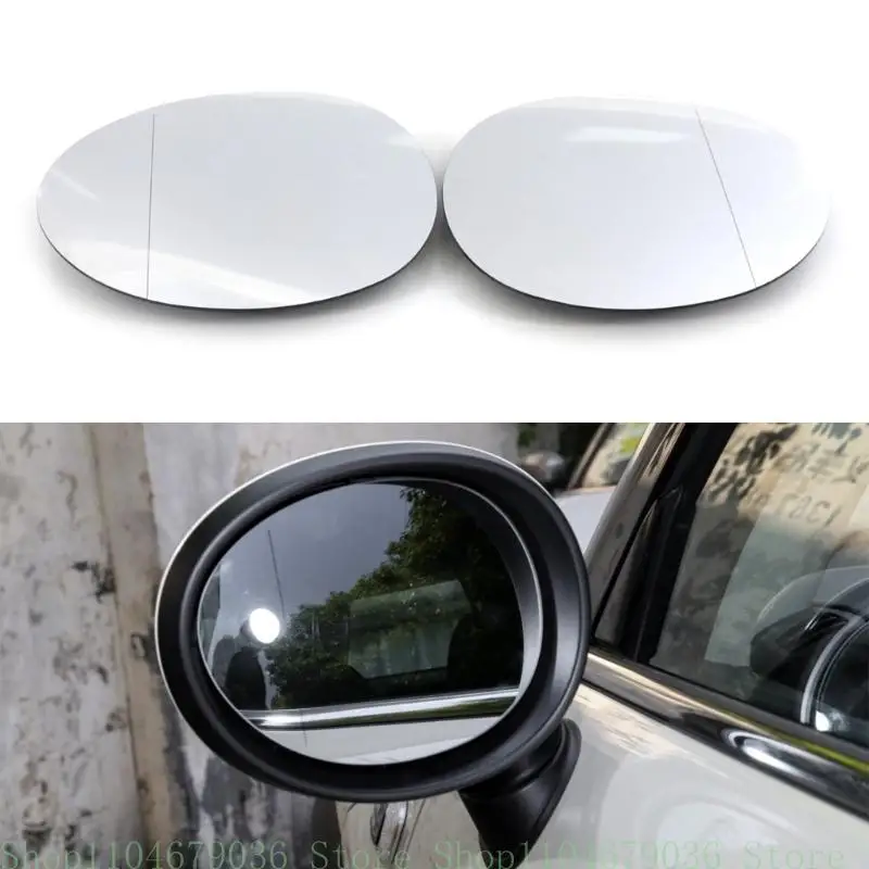 For Mini F54 F55 F56 F57 F60 Left Right Side Heated Mirror Blue Glass Lens Replacement