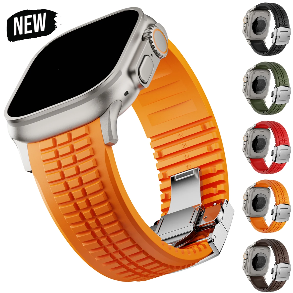 

Силиконовый ремешок для Apple Watch Ultra 2 49 мм, мужской спортивный браслет для Iwatch 10 9 8 7 6 5 4 Se 46 мм 45 мм 44 мм Correa Watchband