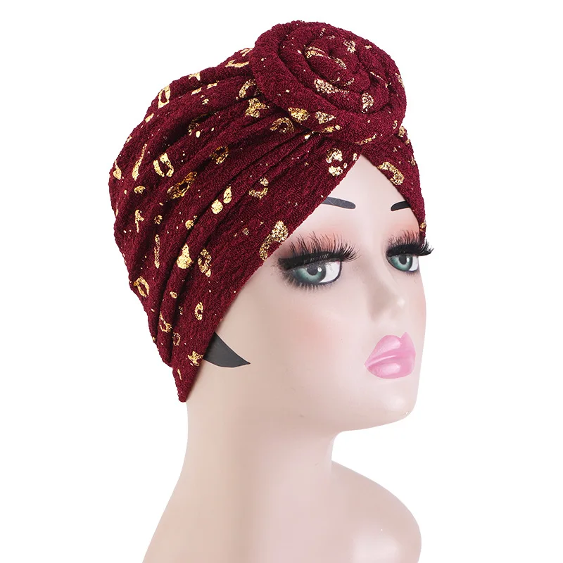 Neue Damen-Hijabs, Turban-Hüte, Pailletten-Kopftücher in Unifarben, Afrikanische Kopfwickel, Elastische Haabedeckung, Hochzeits-Party-Kopfbedeckung, Turban – Detail 12