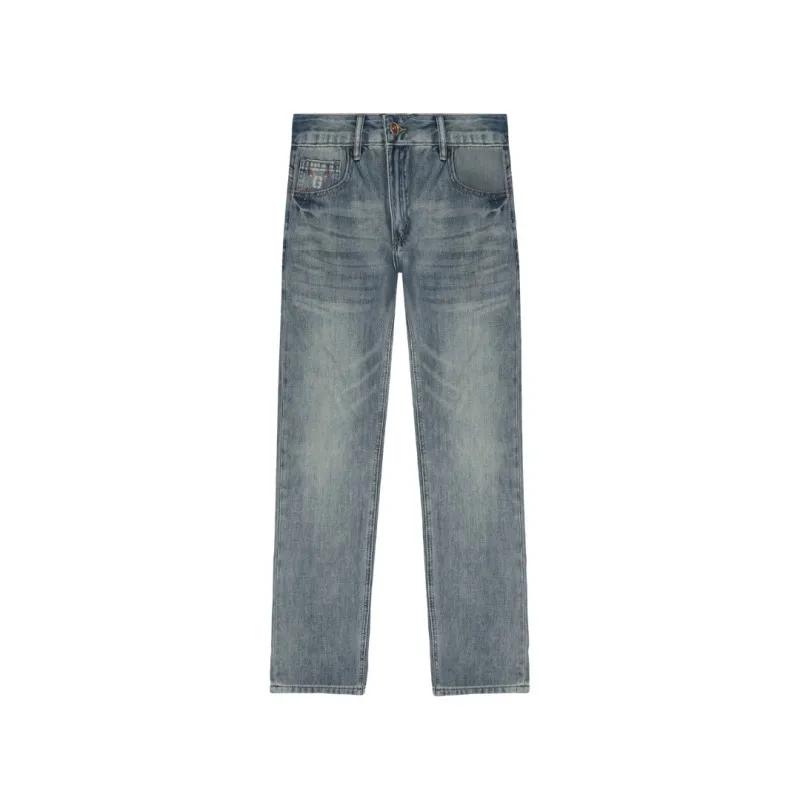 

Мужские прямые джинсы, мужские эластичные джинсовые винтажные модные свободные повседневные мягкие удобные прямые джинсы больших размеров, брюки, брюки