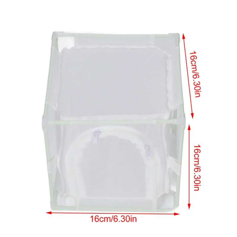 Insect Observation Cage PVC Mesh White Reusable Butterfly Habitat Breeding Incubator Box Reversed U Shaped