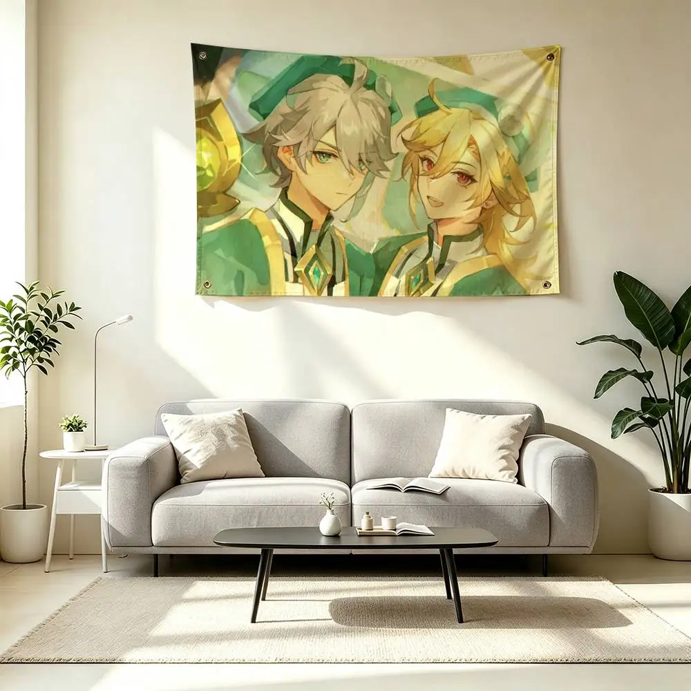 A-Alhaitham Kaveh Genshin Impact  Flag Suitable For Party Club Outdoor Interior Wall Decoration Banner Fans Gift