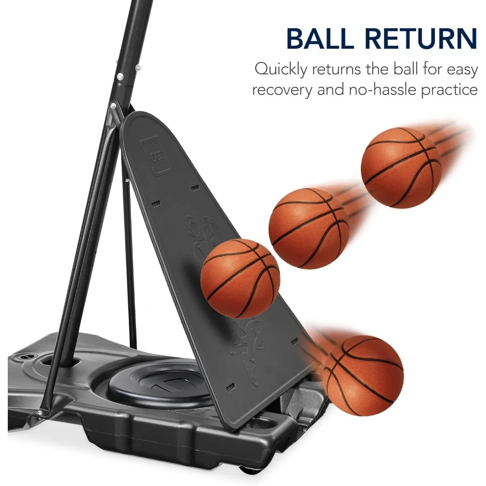 Sistema de cesta de basquete portátil 4,4-10 pés ajustável, tabela inquebrável, retorno de bola, base incluída, ideal para jogos ao ar livre