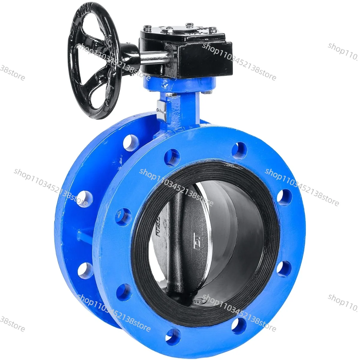 DN150 Ductile Iron Worm Gearbox Handle Operated Double Flange Butterfly Valve