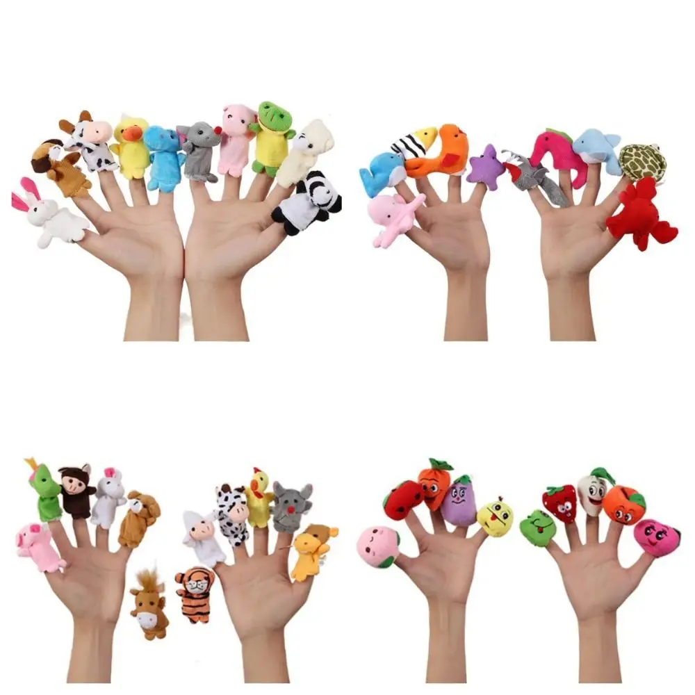 Educational Toy Mini Animal Hand Puppet Safety Sea Animals Doll Finger Puppet Toy Set Colorful Puppy Marine Organism Hand Puppet