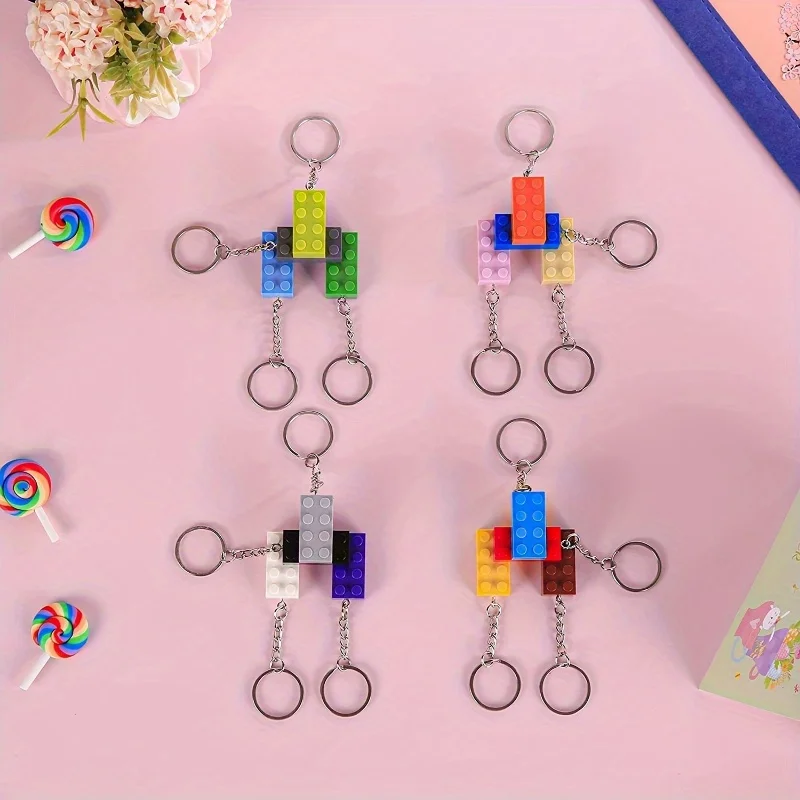 10/16pcs, [Building Block Keychain] Fun Keychains | Novelty Keychains for Bags, Backpacks, and Cars with Party Favors and Gifts.