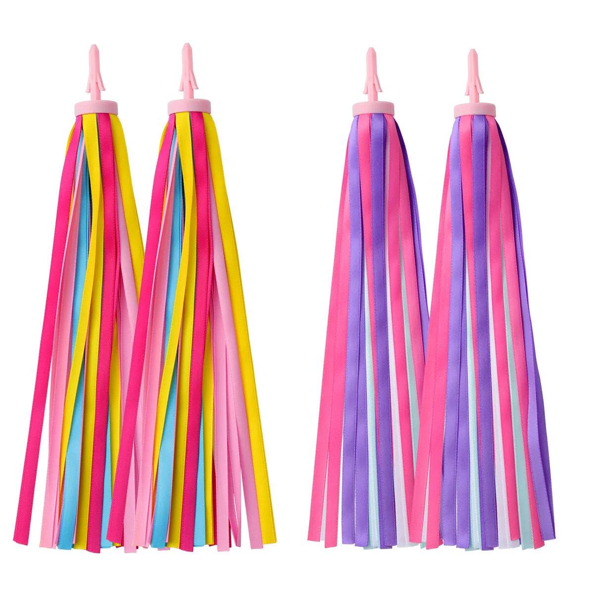 

BESPORTBLE 2 Pairs of Bike Streamers Handlebar Ribbon Kids Scooter Tassels Kids Girls Boys Bike Handlebar Toy(Yellow Pink,
