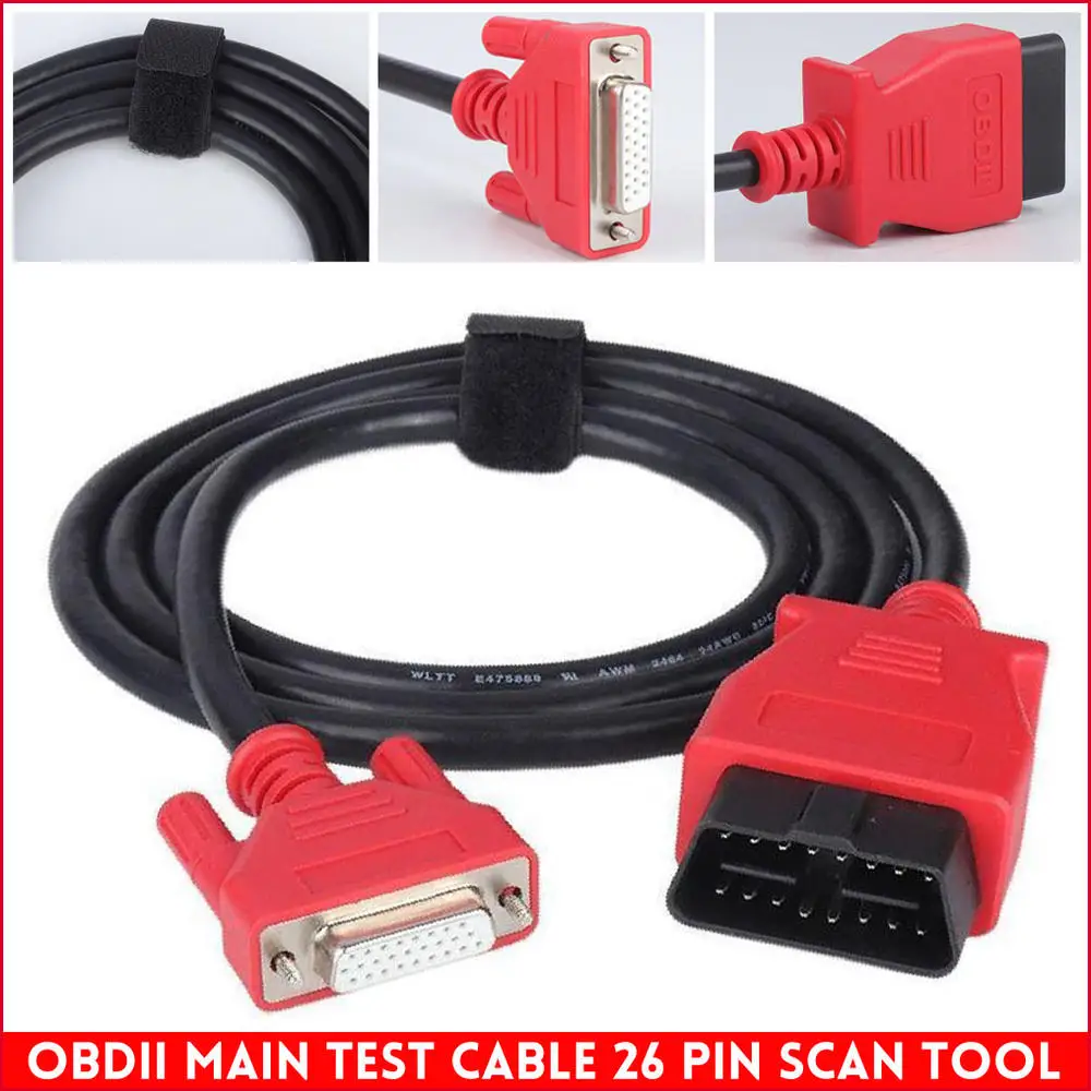 OBDII Main Test Cable 26/15 Pin Scan Tool OBD2 Connector for Autel Maxisys MX808/DS808/MS906/MS909/MS919/908PRO Scanner 1.5M