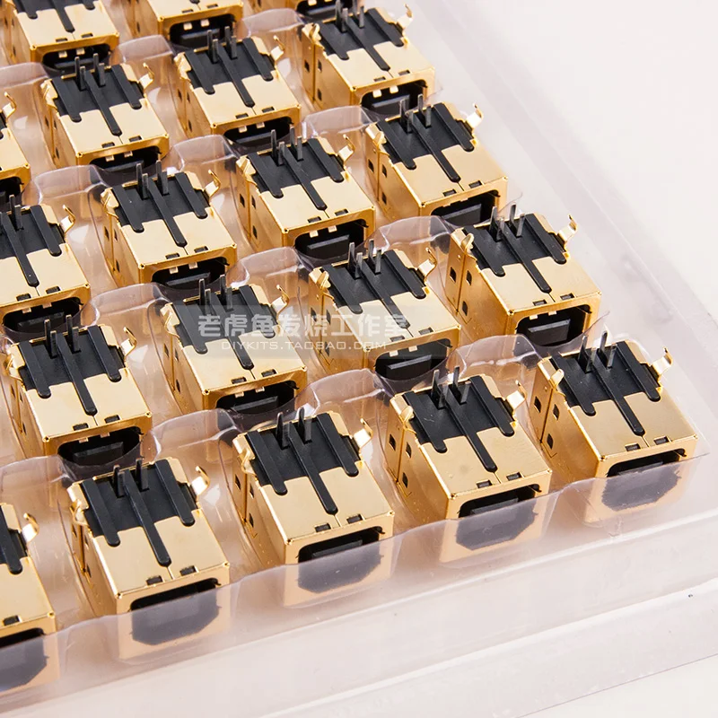 Gold Plated USB / 2.0 connector B female seat 90 degree plug-in plate gold plated female seat printer female seat interface