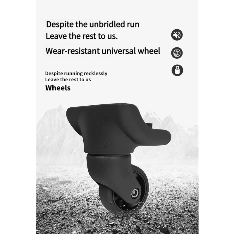 H3CB 4Pcs Luggage Replacement Travel Suitcase Caster Repair Suitcase Bag Parts 360 Degree Rotation Spinner