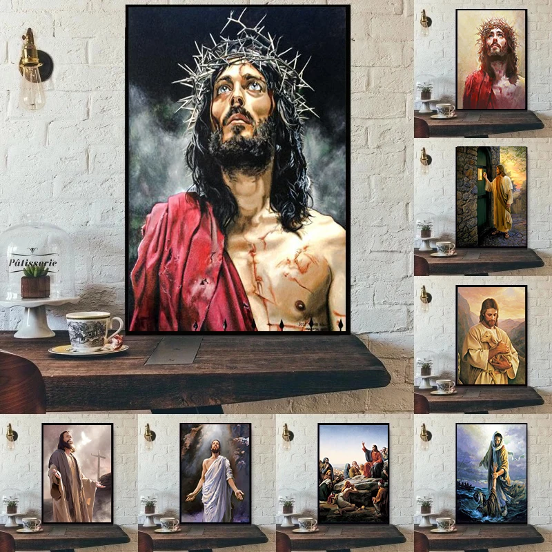 5D Diy Diamond Painting HD Print Jesus Poster Full Rhinestones Embroidery Mosaic Cross Stitch Kits Home Decor New Arrivals 2023