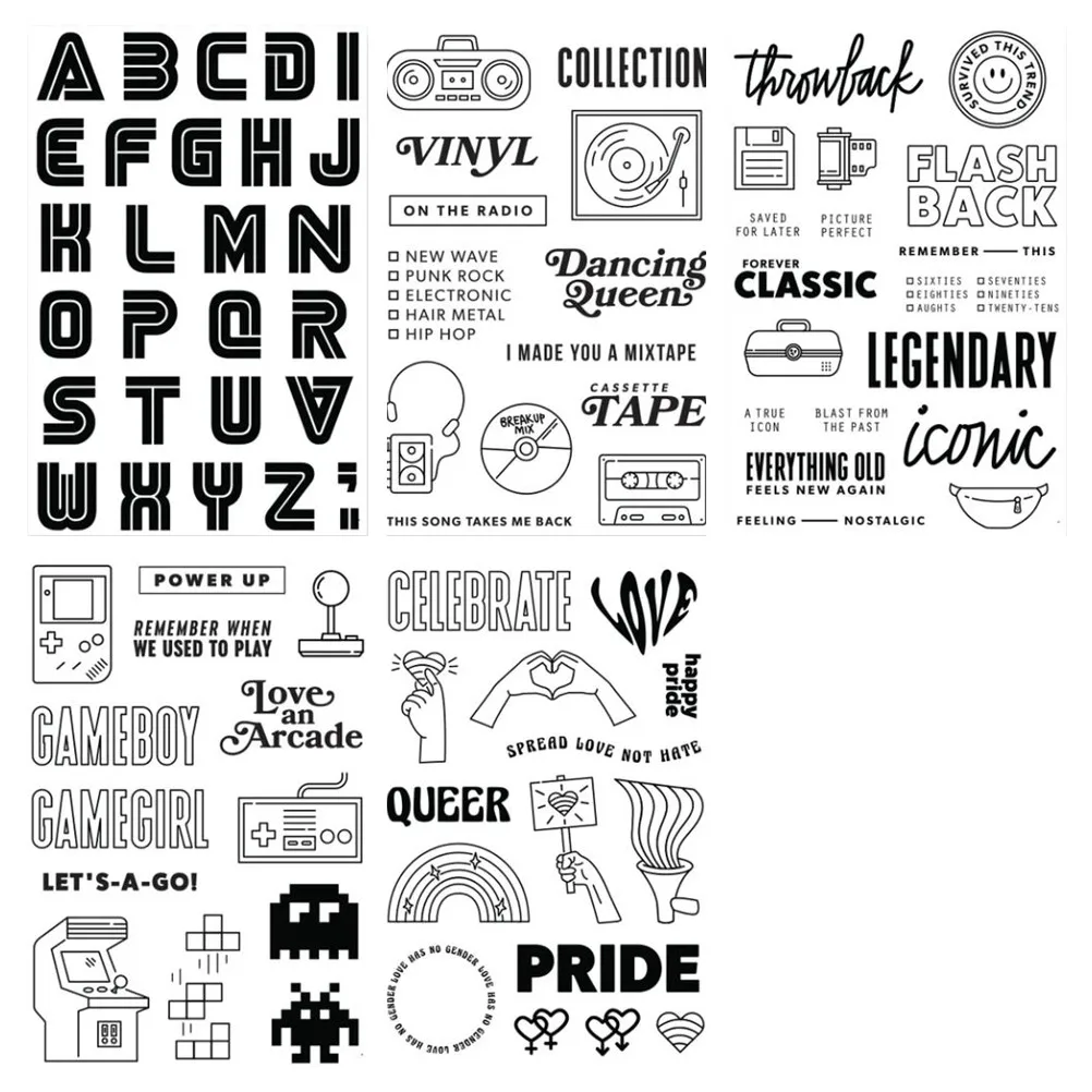 Word  Clear Stamp  Cutting Die Seal For DIY Scrapbooking Clear Stamp Sheets A7261