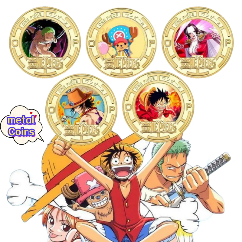 

One Piece Monkey· D·Luffy Tony Tony Chopper Anime perimeter Cartoon Cute Metal Badge Toy Boy Collectible Commemorative Coin Gift
