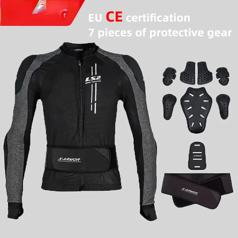 Unisex LS2 New Motorcycle Soft Armor Moto Jacket Motocross Riding Protective Gear Chest Shoulder Protection CE Certification