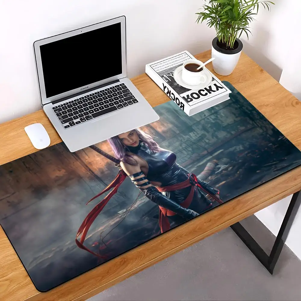 Marvel Psylocke MINISO Mouse Pad E-sports players Desk Mat With Pad Gaming Accessories Prime Gaming Keyboard Pad XXL 90x40cm