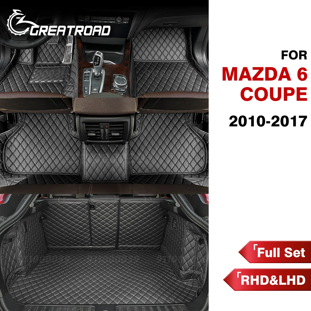 

Car Floor Mats &Trunk Mats For Mazda 6 Coupe 2010-2017 2016 2015 14 13 12 11 Custom Foot Pads Carpet Cover Interior Accessories