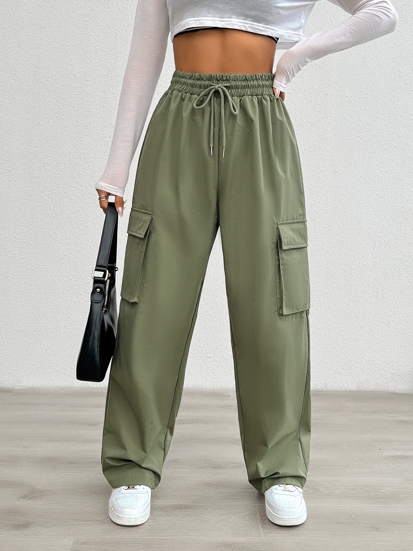 Women's Casual Loose Pocket Workwear Pants New Autumn and Winter Commuting Elegant Comfortable Elegant Holiday Long Pants