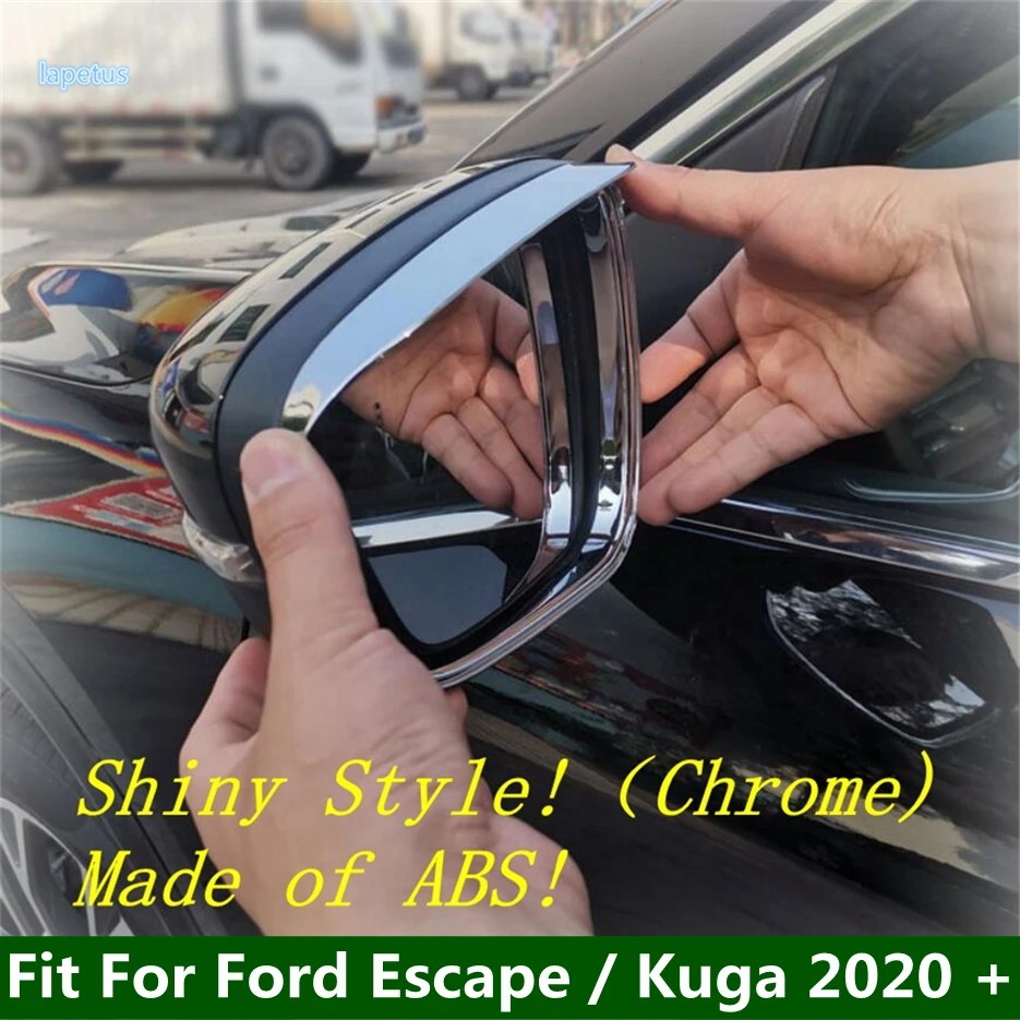 

ABS Chrome Door Rearview Mirror Rain Shade Rainproof Blades Decor Cover Trim For Ford Escape / Kuga 2020 - 2023 Car Accessories