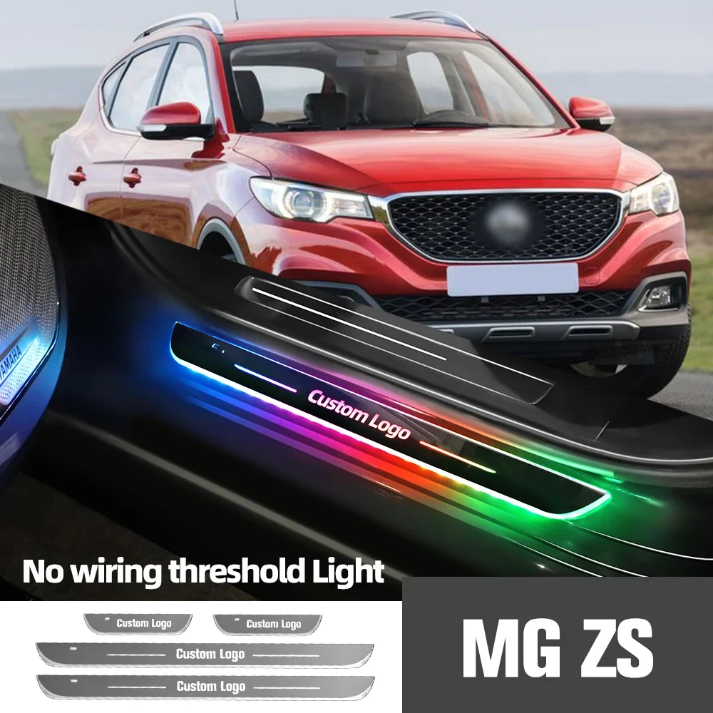 

For MGZS MG ZS 2017-2023 2019 2020 2021 2022 Car Door Sill Light Customized Logo LED Welcome Threshold Pedal Lamp Accessories