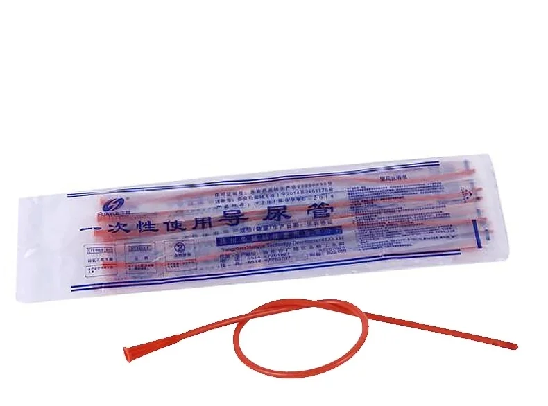 20pcs / 5pcs Disposable Silicon-coated red latex foley catheter medical surgery and training supplies